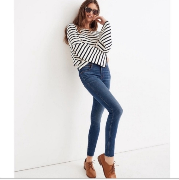 Madewell Denim - Madewell 9" high rise skinny, raw hem, Women's Blue Skinny Jeans 27